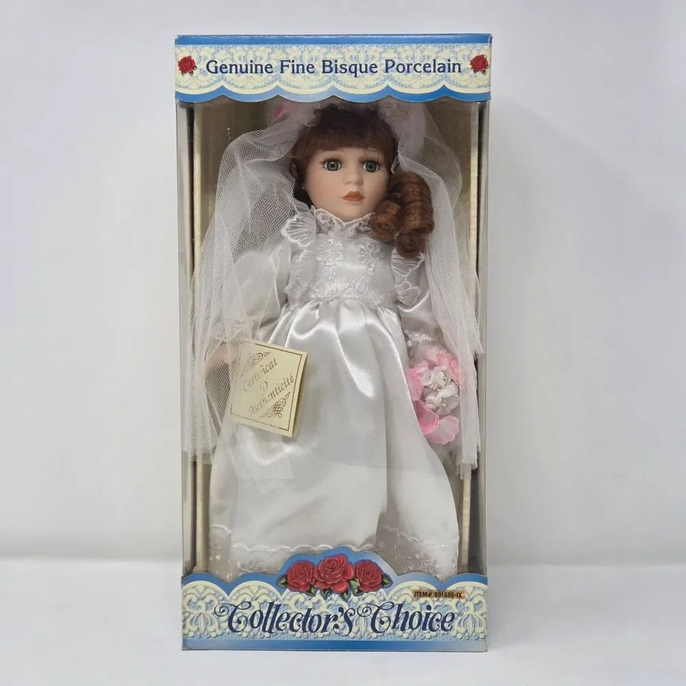 Collector's Choice Bisque Porcelain Bride Doll NIB COA Limited Edition 1990s